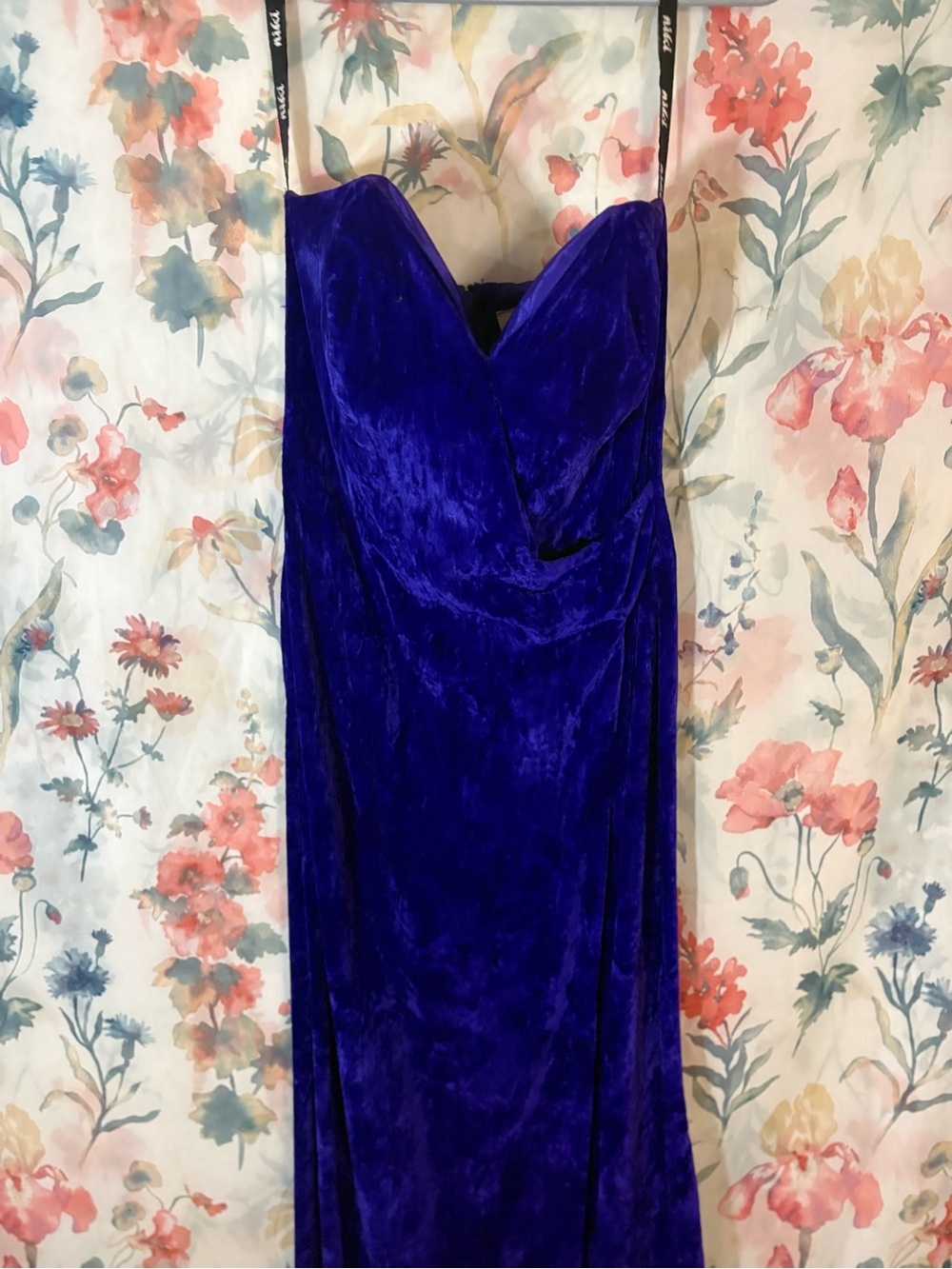 Vintage Elegant Royal Purple Velvet Slip Dress - Picture 3 of 13